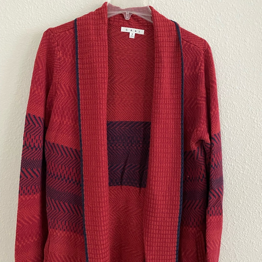CAbi Joy Open Red Cardigan - Size M
